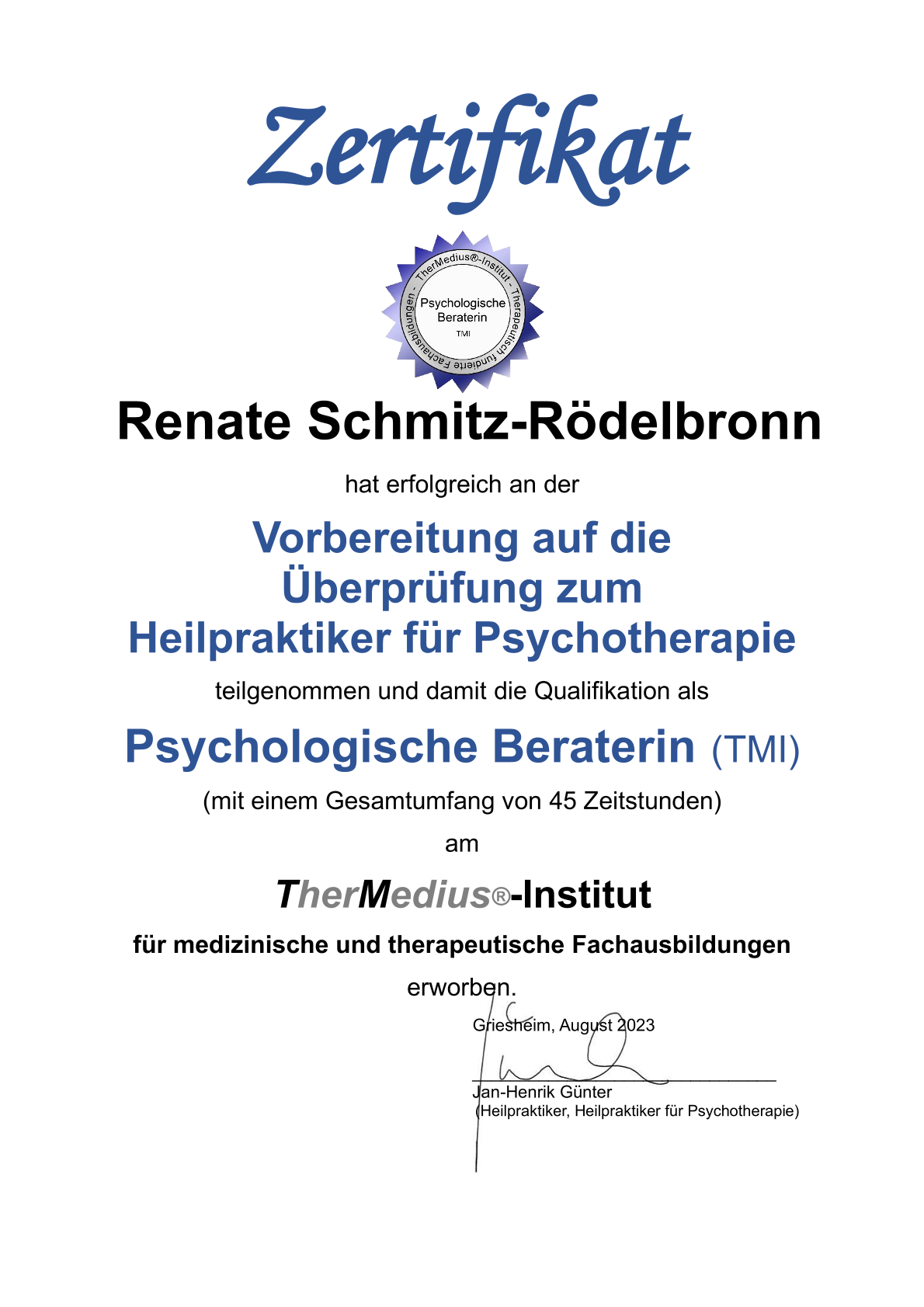 Psychologische Beraterin